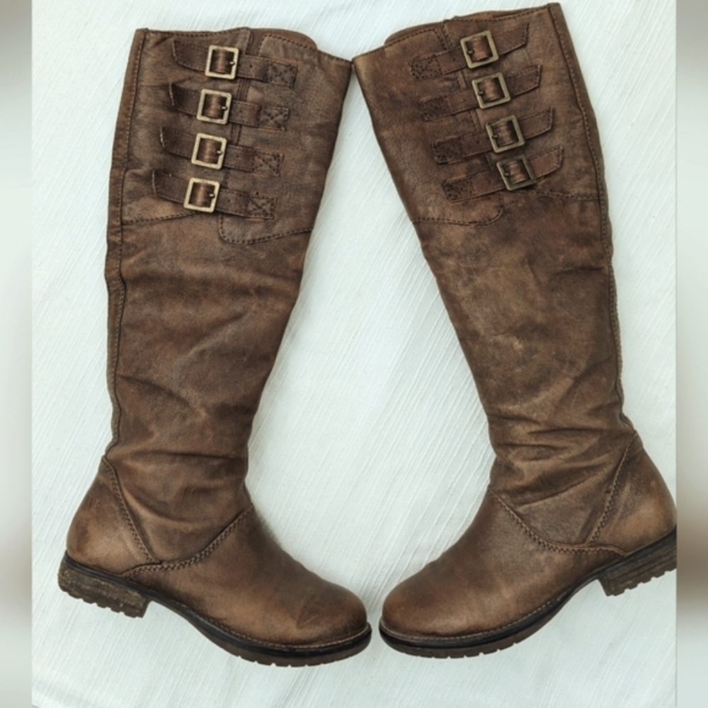 Steve Madden Miidori Leather Buckles Tall Boots Size 7M - Picture 4 of 15